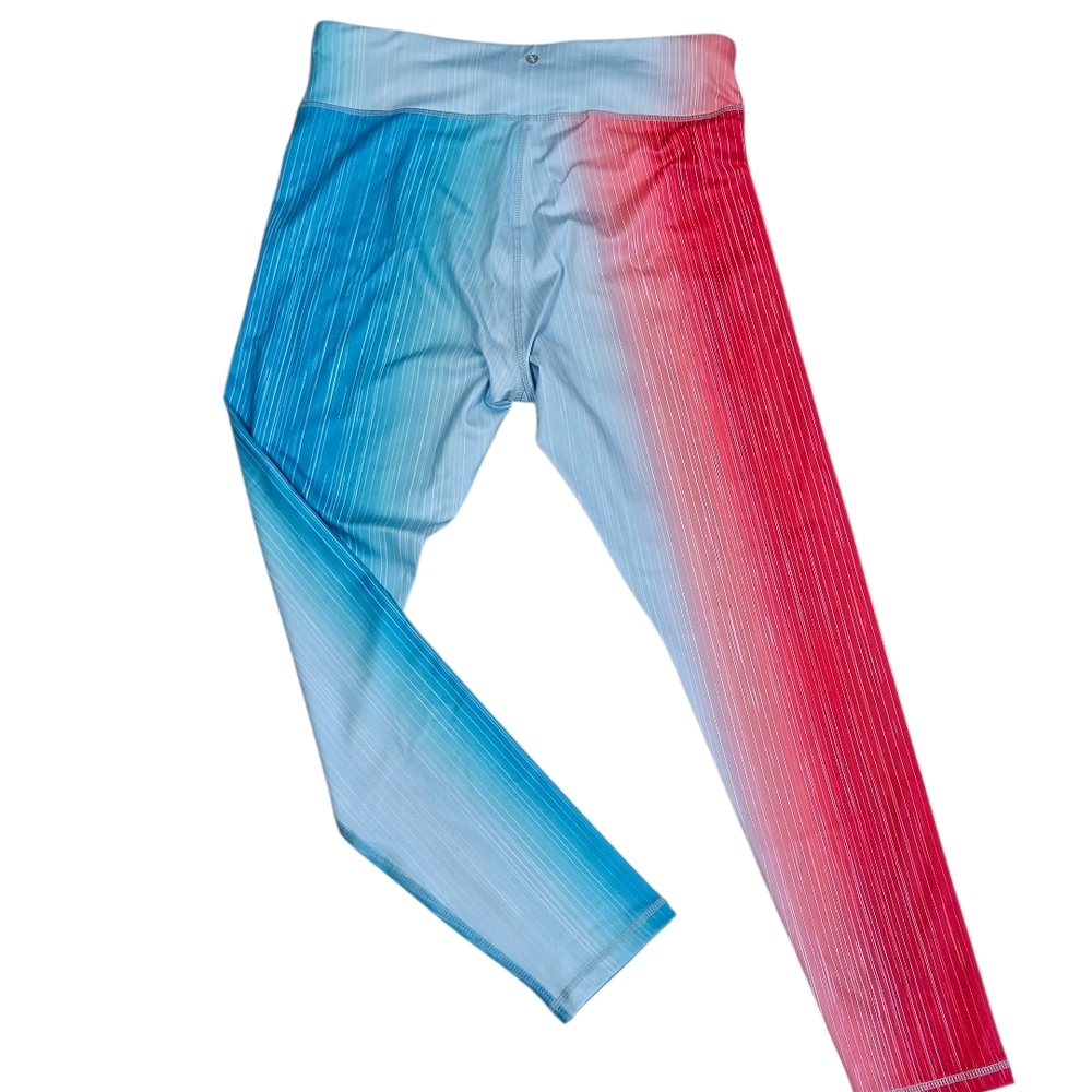 Xersion Ombre Leggings - Red and Blue Pinstripes - Picture 4 of 6